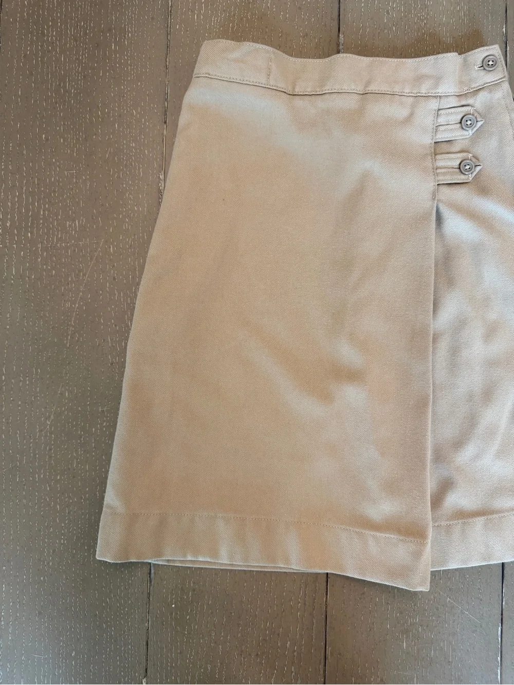 Lands End Girls’ School Uniform Solid A-Line Below the Knee Khaki Skirt • Size 8
